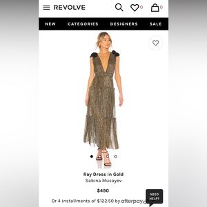 Sabina musayev Ray dress in gold
